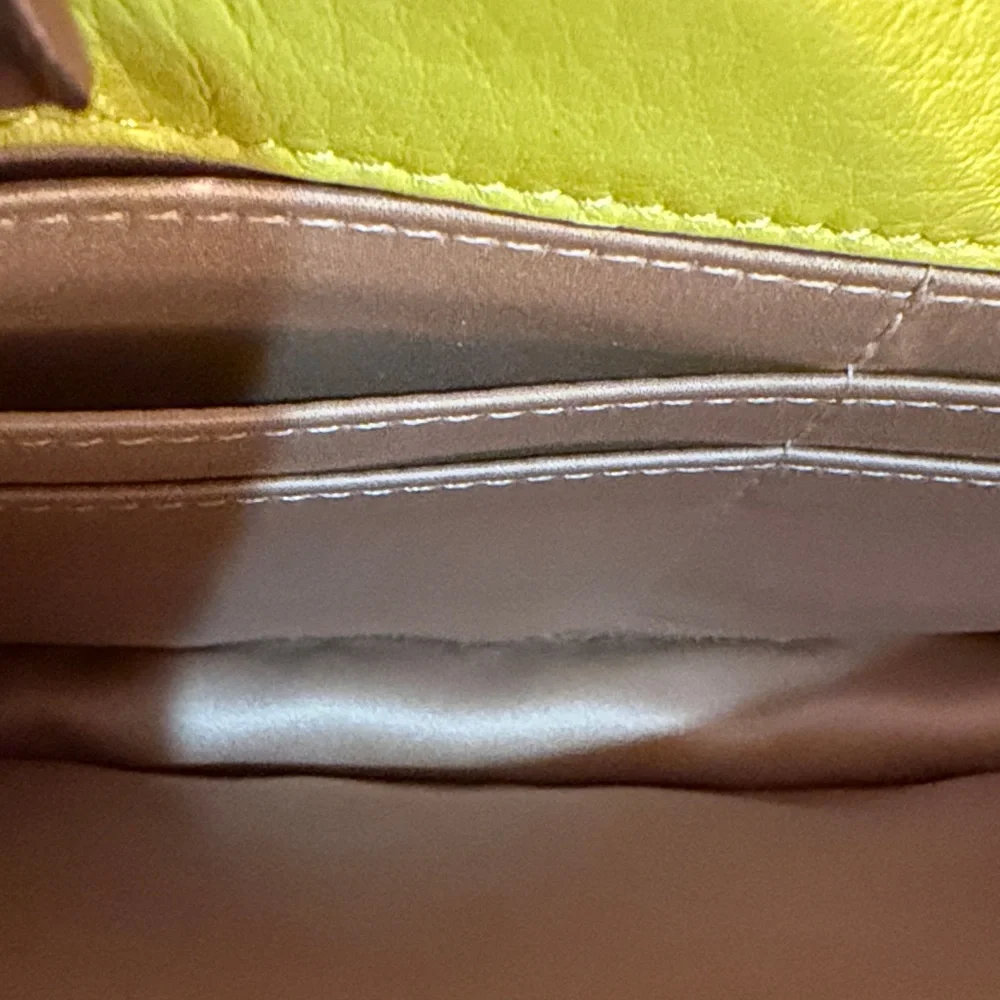Vibrant Yellow Crossbody Bag with Chain Strap - Picture 9 of 11